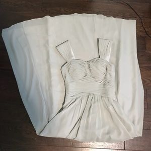 Azazie Grey Long Dress with sweetheart neckline